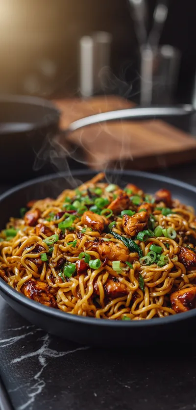 Sticky Garlic Chicken Noodles – High-Protein Quick Dinner