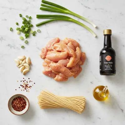 Sticky Garlic Chicken Noodles – High-Protein Quick Dinner - cooking process