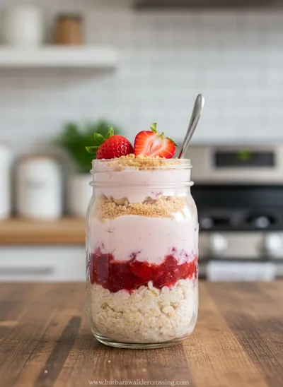 Strawberry Cheesecake Overnight Oats Recipe