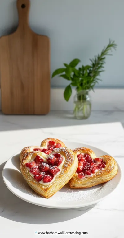 Delicious Strawberry Cream Cheese Heart Danishes