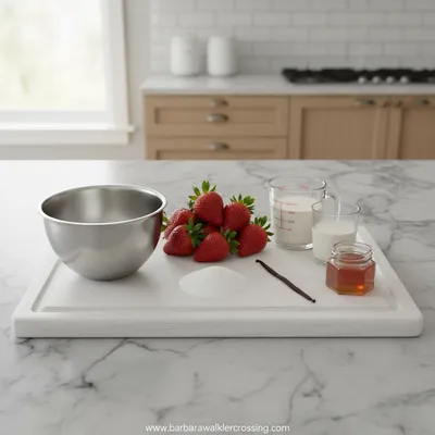 Homemade Strawberry Ice Cream - cooking process