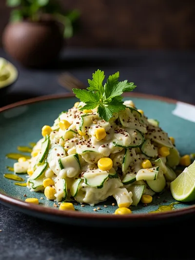 Street Corn Creamy Cucumber Salad - ready to serve