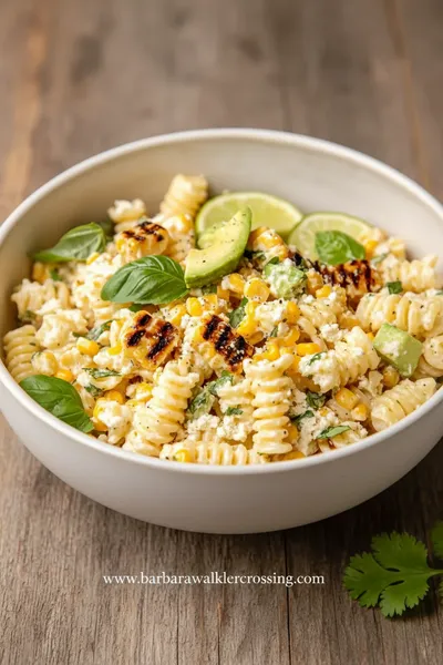 Healthy Street Corn Pasta Salad Recipe - ready to serve