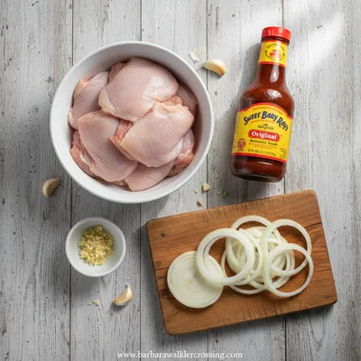 Sweet Baby Ray's Crockpot Chicken Recipe - ingredients preparation