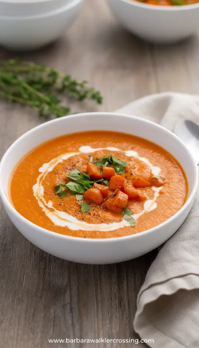 Tomato Carrot Soup Recipe - ready to serve
