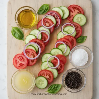 Tomato Cucumber Onion Salad - cooking process