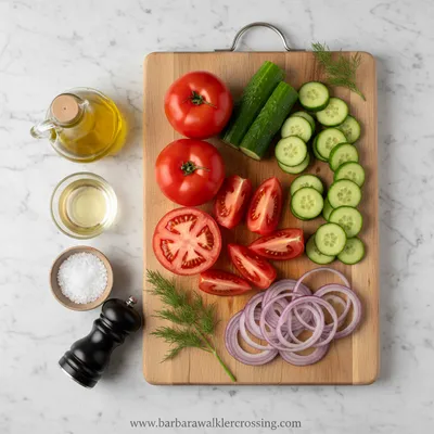Tomato Cucumber Salad Recipe - cooking process