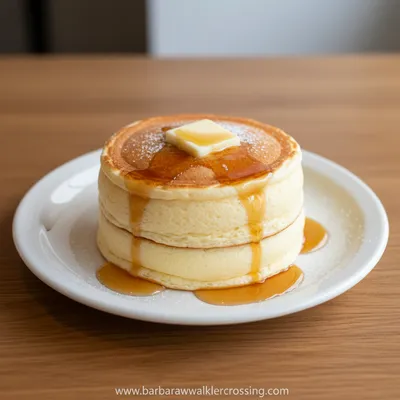 Traditional Fluffy Japanese Souffle Pancakes - ready to serve