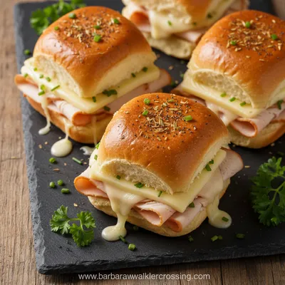 Turkey and Cheese Sliders Savory Party Bites - ready to serve