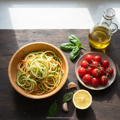 Vegetable Spaghetti Recipe - ingredients preparation