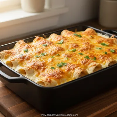 White Chicken Enchiladas – Creamy Sauce Ready in 30 Minutes