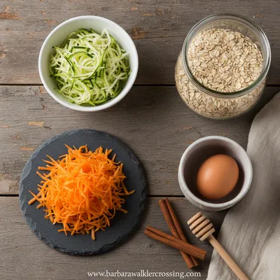 Zucchini Carrot Oatmeal Muffins Recipe - ingredients preparation